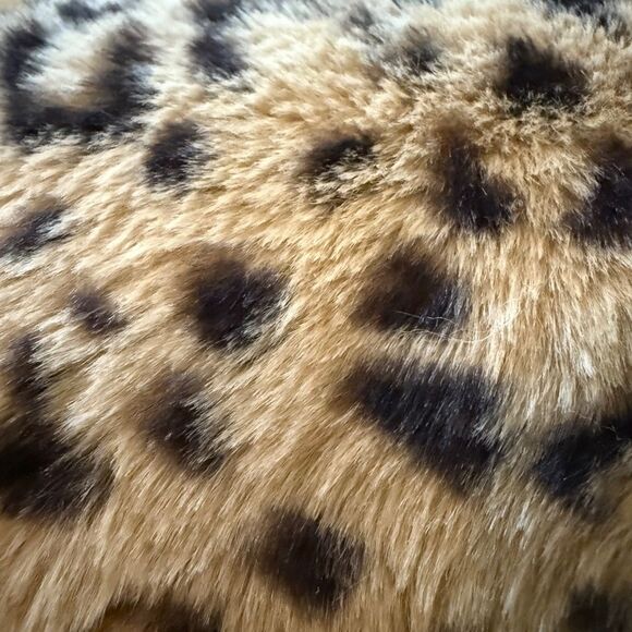 Rachel Zoe Faux Fur Leopard/Cheetah Bolster Pillow, 9"x23", Polyester, Brand New - Picture 3 of 5